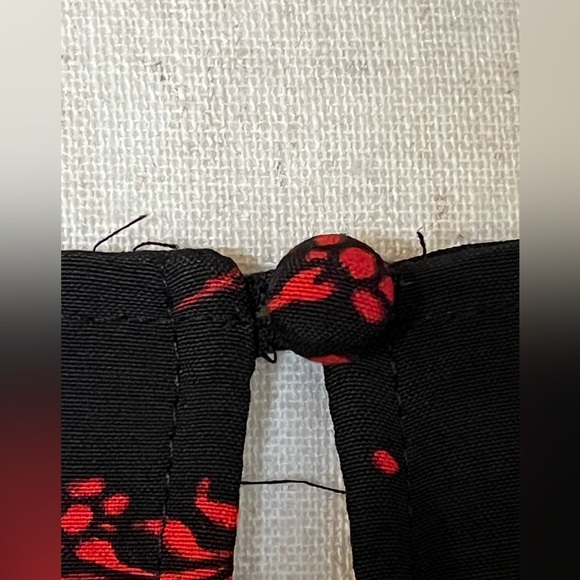 LOFT Dress Size XS Black Red Floral Prairie Midi Western Ruffle NWT - Picture 5 of 10